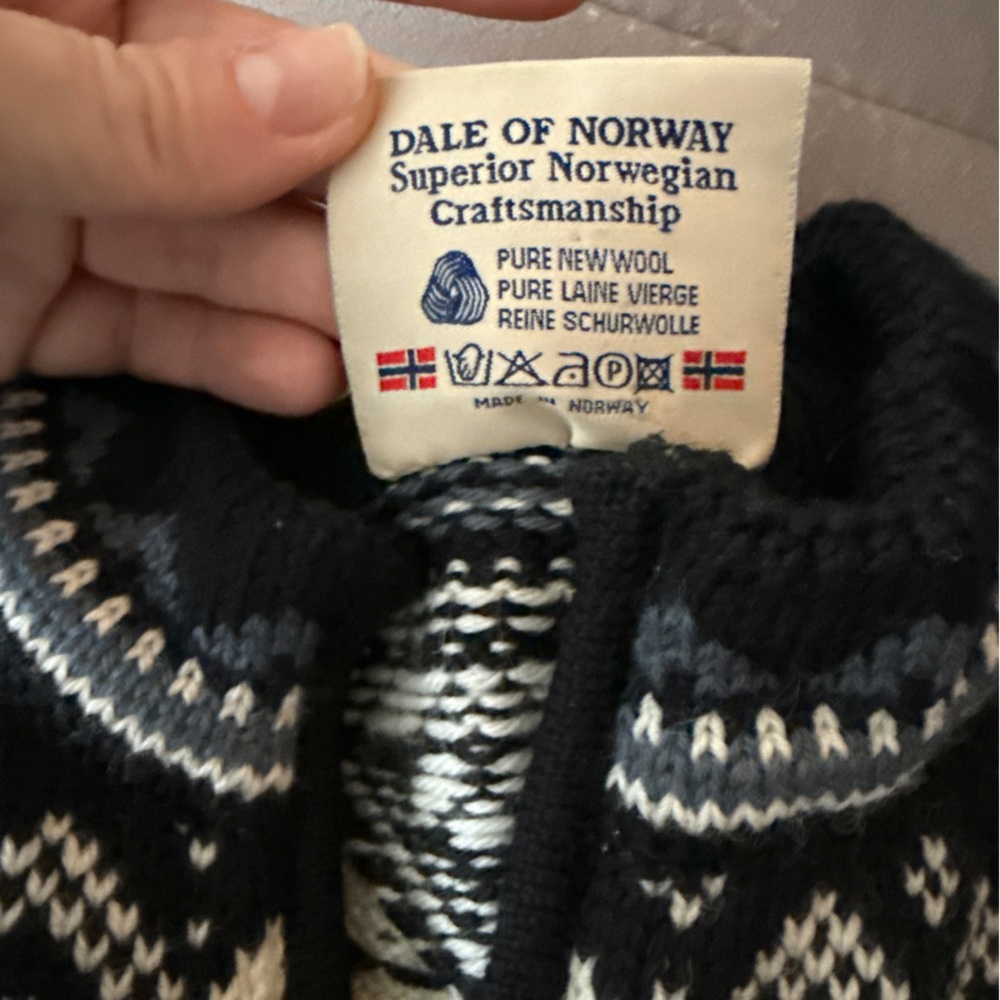 Dale of Norway Black and White Zip Up Sweater - Picture 8 of 10